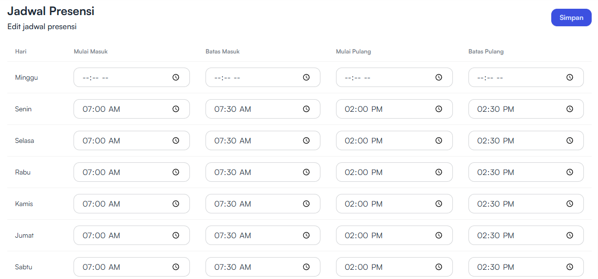 Halaman Jadwal